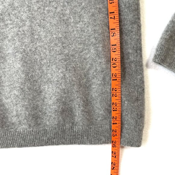 Celeste Gray Cozy Cashmere Hoodie Sweater Long Sleeves V Neck Pocket Size L - Picture 11 of 15